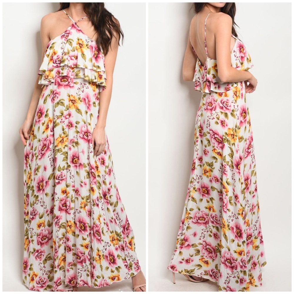 Off white floral maxi - Dress - Picture 1 of 3